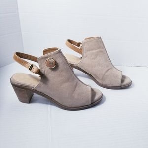 LINDSAY PHILLIPS OPEN TOE HEELED ANGELA BOOTS SIZE 7